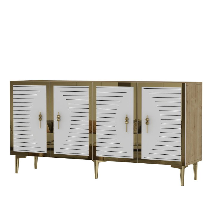 Hanah Home Consola Tuna - Zafiro, Blanco y Dorado